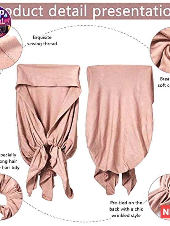Modal Cotton Pre-Tied Slip-On Head Wrap Scarves main image 7